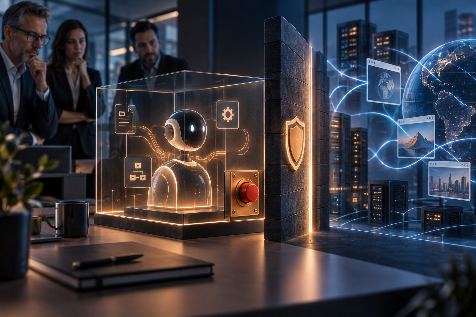 Agent IA isolé du réseau Internet par une barrière de sécurité conceptuelle