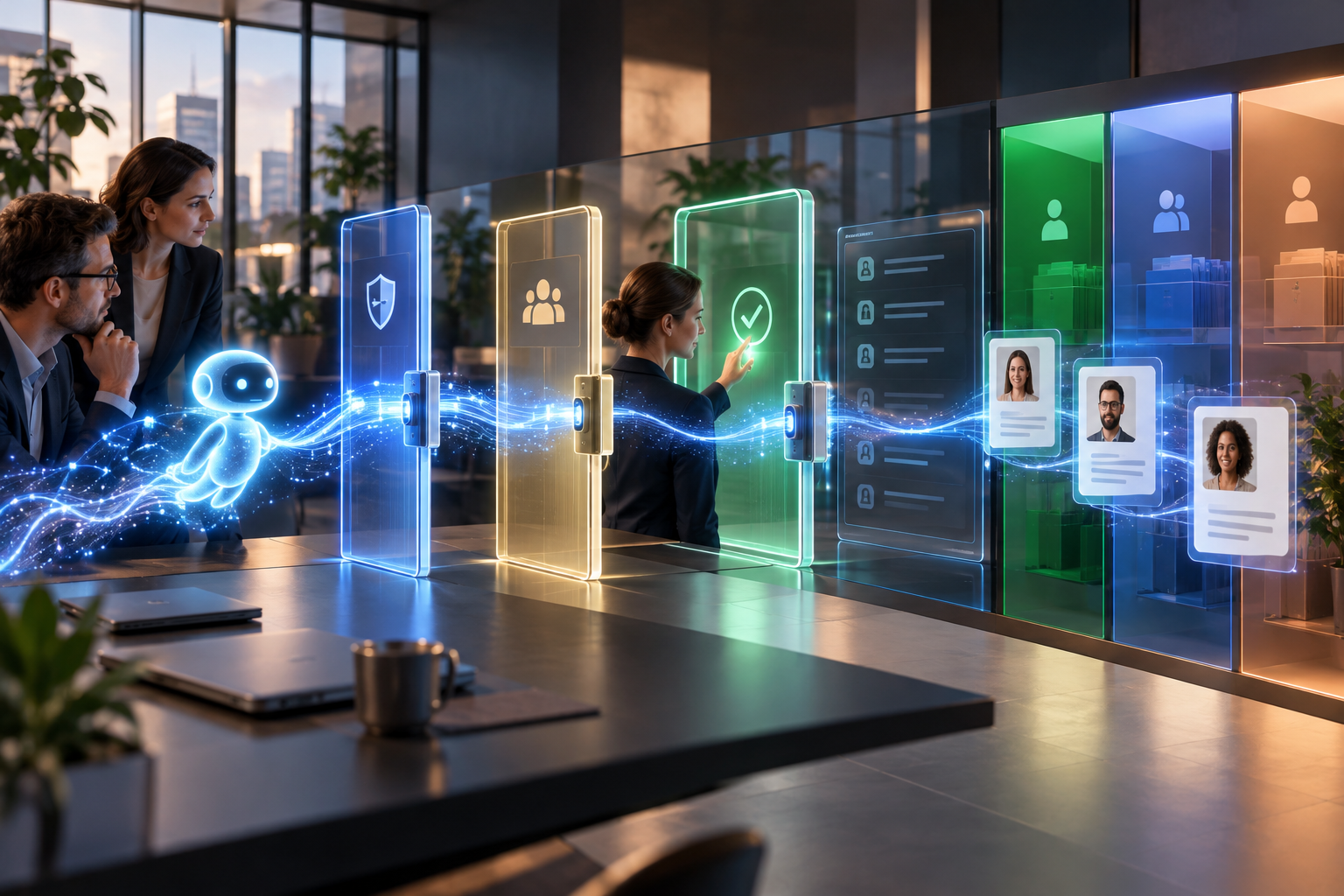 Schéma conceptuel des contrôles appliqués à un agent IA avant son accès au CRM