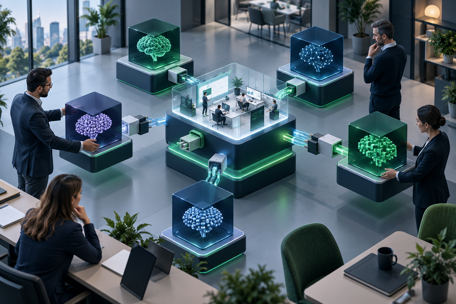 Architecture modulaire reliant une application métier à différents modèles d’intelligence artificielle interchangeables