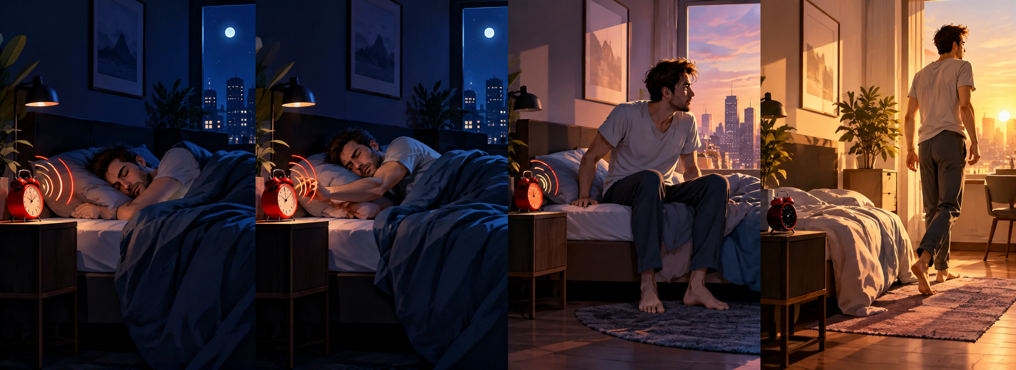Séquence de détection entre les mouvements dans le lit et le lever