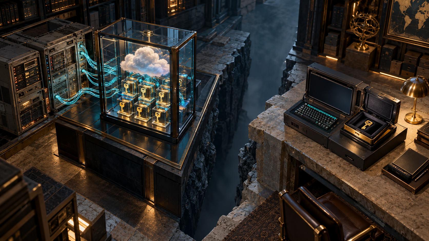 Separate cloud Console and local command-line environments with different key paths.