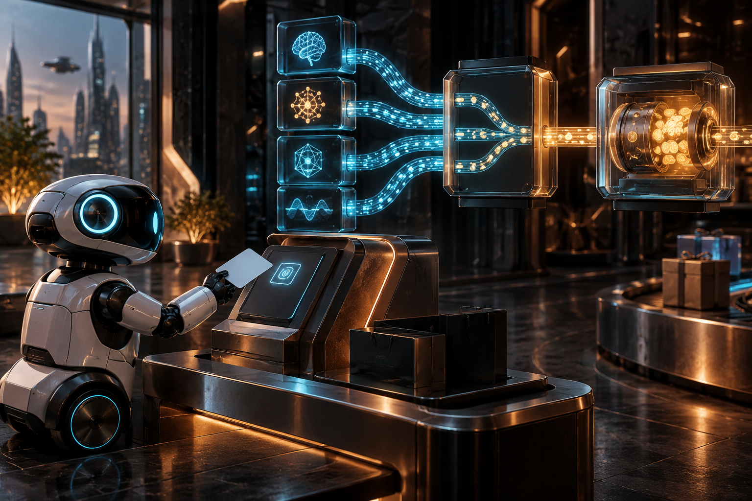 AI agent using a corporate card beside model-routing and token-spend systems