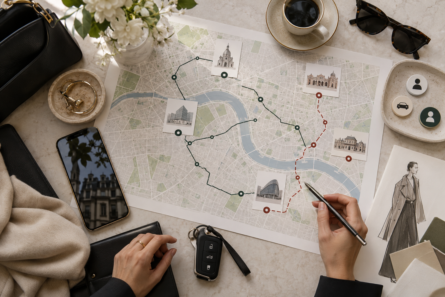 Conceptual Fashion Week itinerary showing venues, access details, contacts and route updates