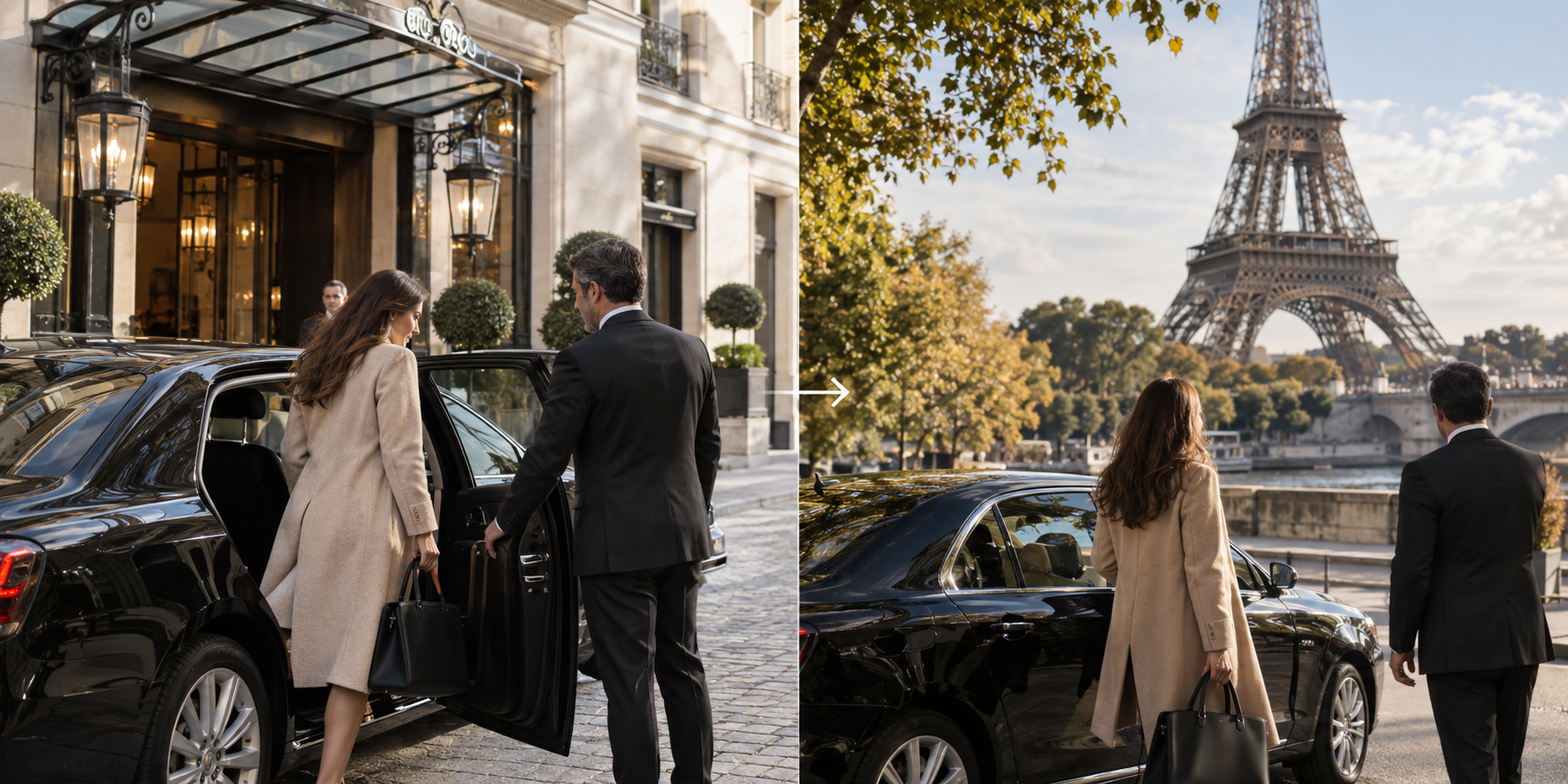 Illustration of a fixed point-to-point journey between two Paris locations