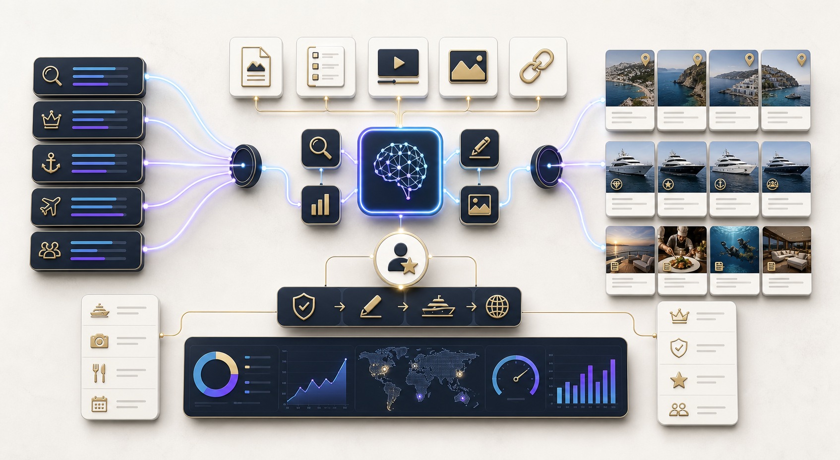 AI-assisted SEO content engine for yacht charter websites