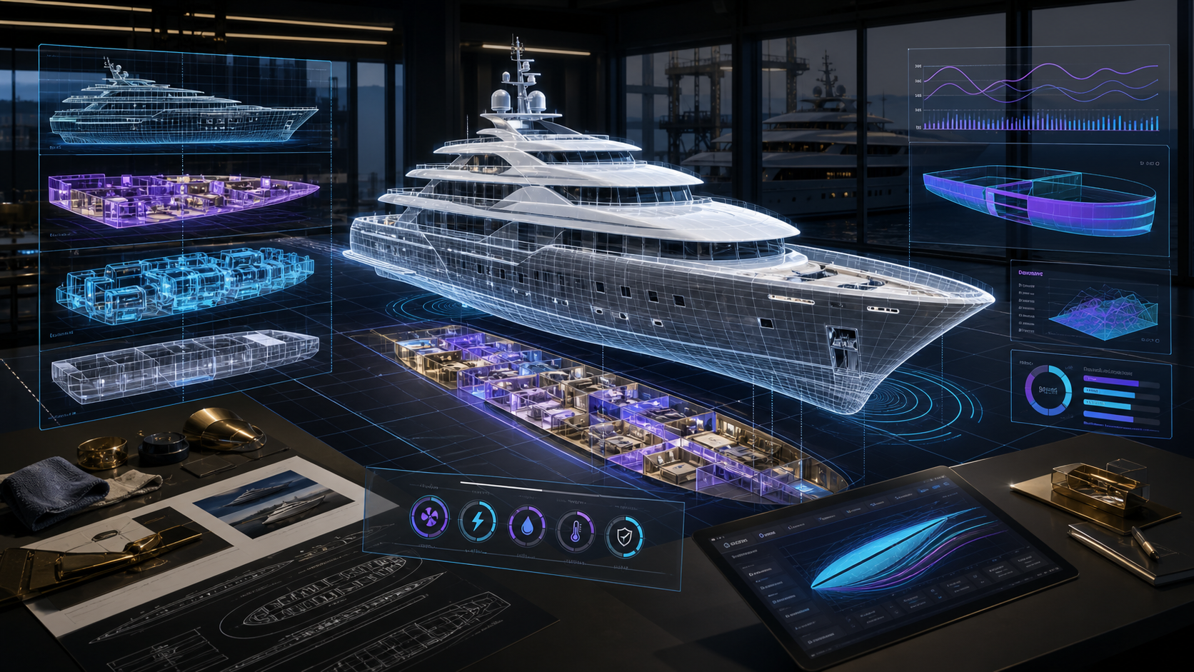 Digital twin and AI-assisted yacht refit planning in a naval architecture studio
