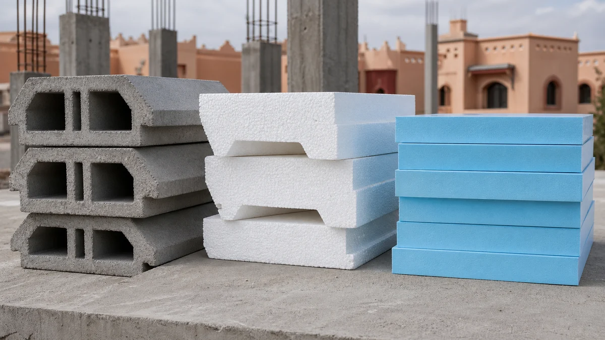 Comparatif entre hourdis béton, hourdis polystyrène EPS et panneaux XPS