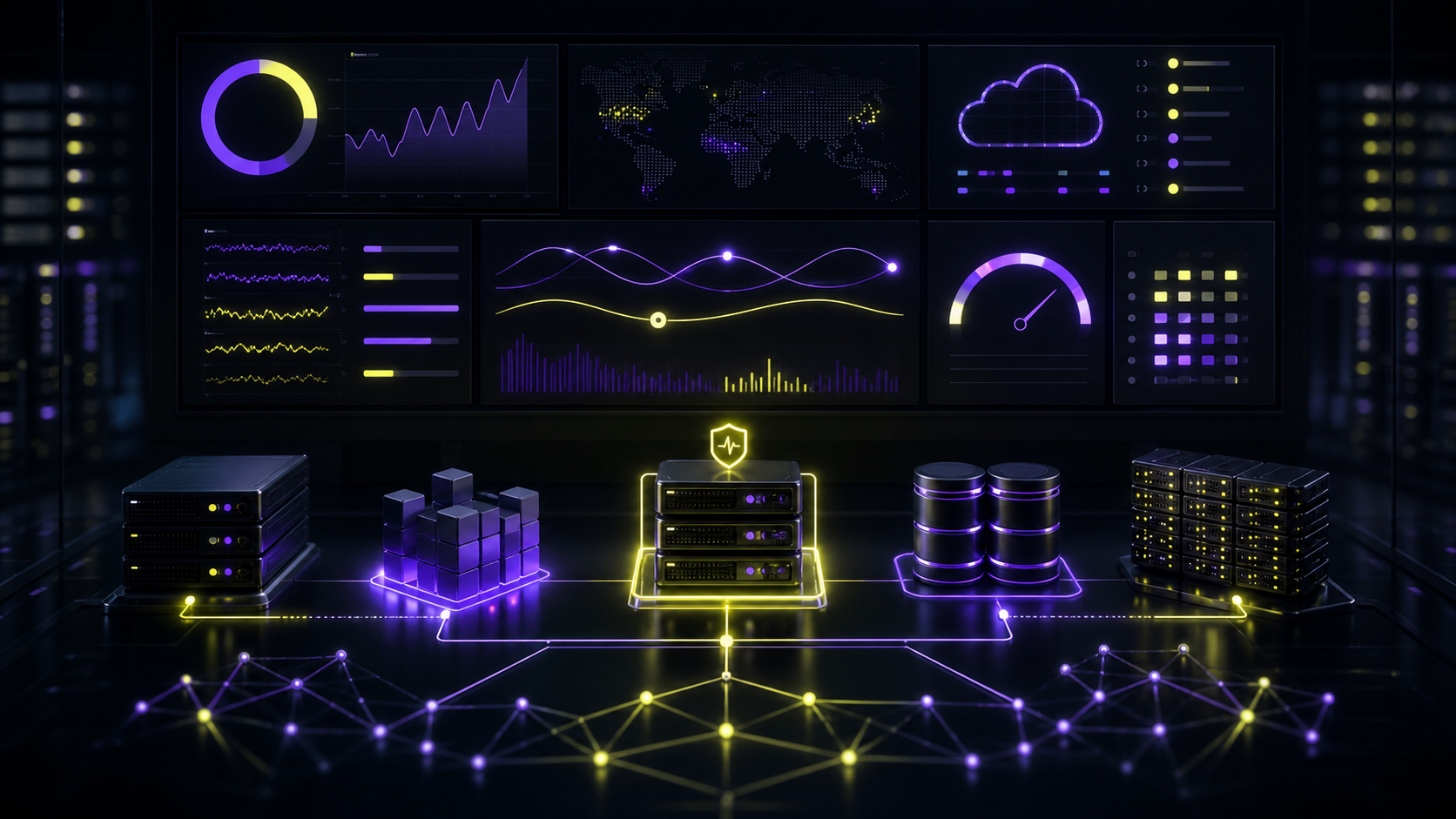 Operations monitoring visual for web hosting uptime performance and resilience